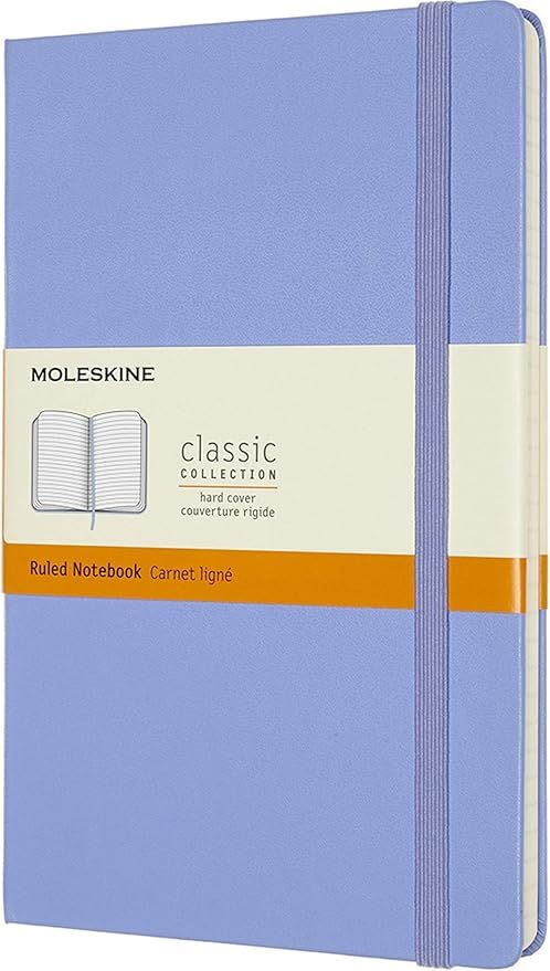 Moleskine Classic Notebook, Hard Cover, Large (5" x 8.25") Ruled/Lined, Hydrangea Blue, 240 Pages | Amazon (US)