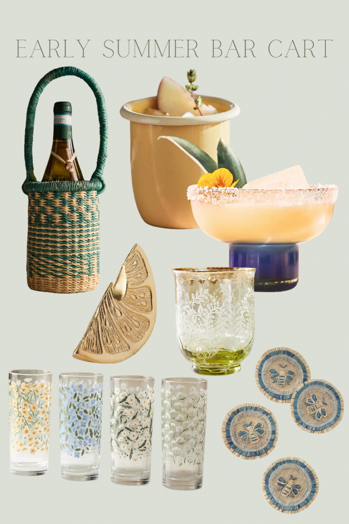 Early summer bar cart finds from Anthropologie 

#LTKHome #LTKParties #LTKFindsUnder100