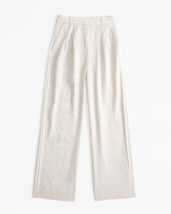 Women's A&F Sloane Tailored Linen-Blend Pant | Women's 20% Off Select Styles | Abercrombie.com | Abercrombie & Fitch (US)