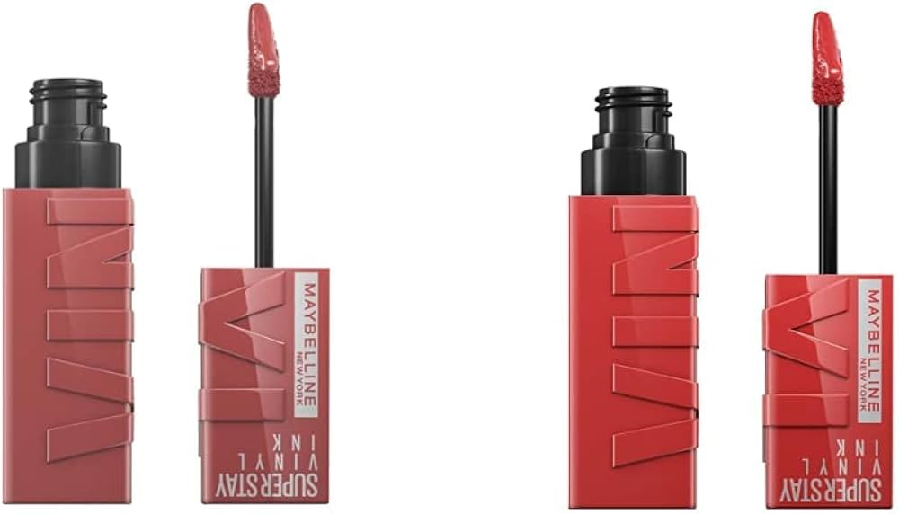 Maybelline Super Stay Vinyl Ink Liquid Lipstick Makeup, Peachy and Cheeky Bundle | Amazon (US)