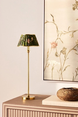 Lee Ruched Printed Shade Brass Table Lamp | Anthropologie (US)