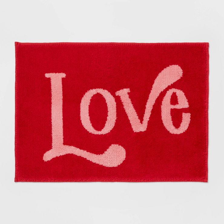 17"x24" 'Love' Bath Rug Red - Threshold™ | Target