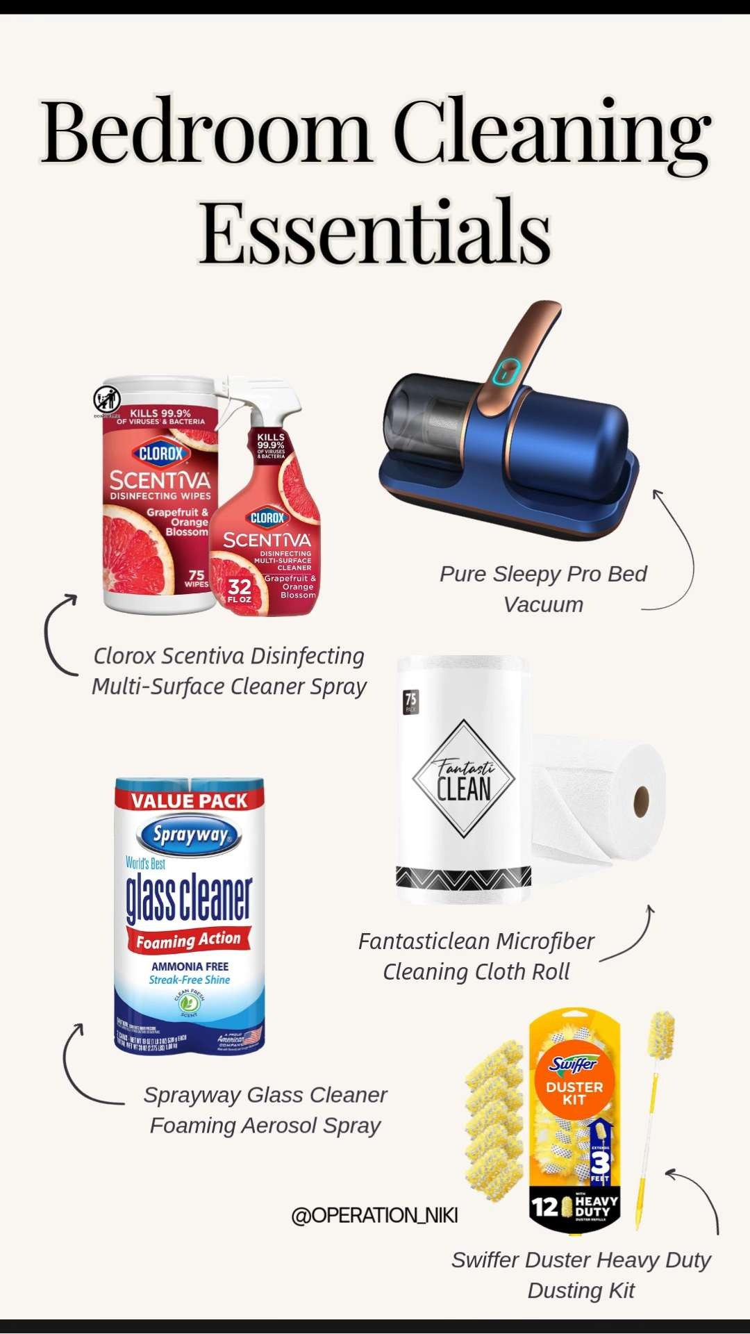 Make Cleaning Easier ✨ Bedroom cleaning essentials that help keep your space fresh, organized, and manageable. These are the tools I rely on to stay consistent with my cleaning routine and make regular resets quicker and more efficient. Follow for more @OPERATION_NIKI on IG, TikTok, & Facebook #bedroomcleaning #cleaningessentials #homeorganization #organizedhome #cleaningroutine #amazonfinds #amazonhome #homecleaning #operationniki #LTKFindsUnder100 #LTKFindsUnder50 

 

#LTKHome