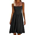 CHYRII Women Fashion Summer 2025 Spaghetti Straps Sleeveless Casual A-Line Midi Dresses Sundress | Amazon (US)