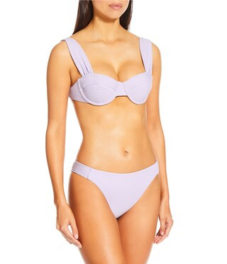 Antonio Melani Solid Tripunto Underwire Bralette Swim Top & Tab Side Swim Bottom | Dillard's | Dillard's