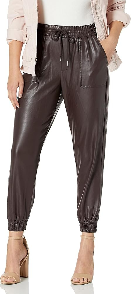 BCBGeneration Womens Faux Leather Joggers with Drawstring | Amazon (US)