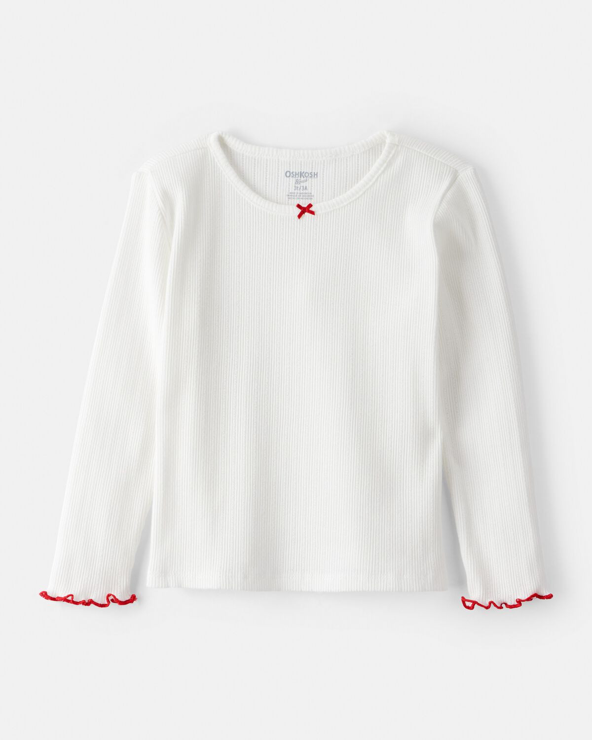Toddler Girl Ruffle Long-Sleeve Top - White - OshKosh B'gosh | Carter's | Carter's Inc