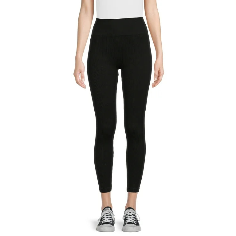 No Boundaries Juniors Seamless Ribbed Leggings, Sizes S-XXL | Walmart (US)