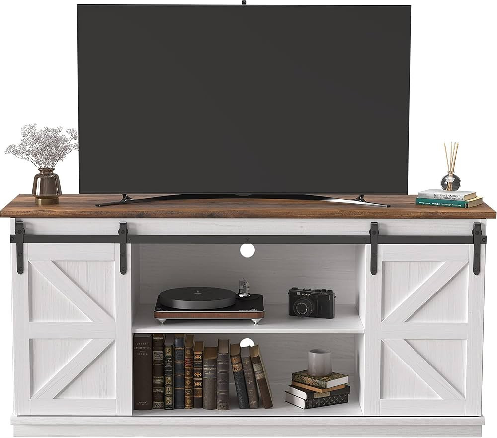 JUMMICO Mid Century Modern TV Stand for 65 Inch TV, Entertainment Center with Storage Cabinets an... | Amazon (US)
