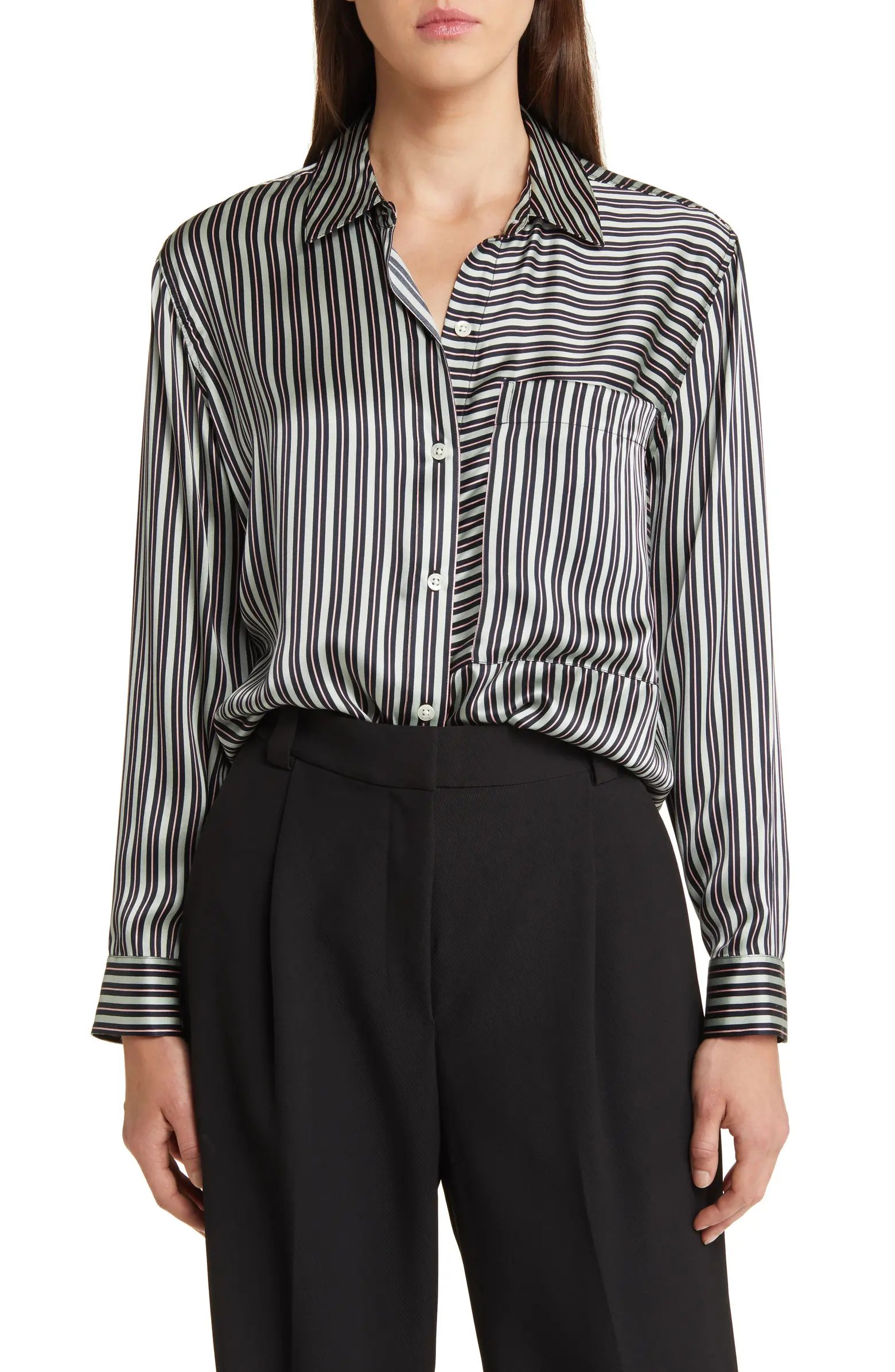 Spencer Stripe Silk Shirt | Nordstrom