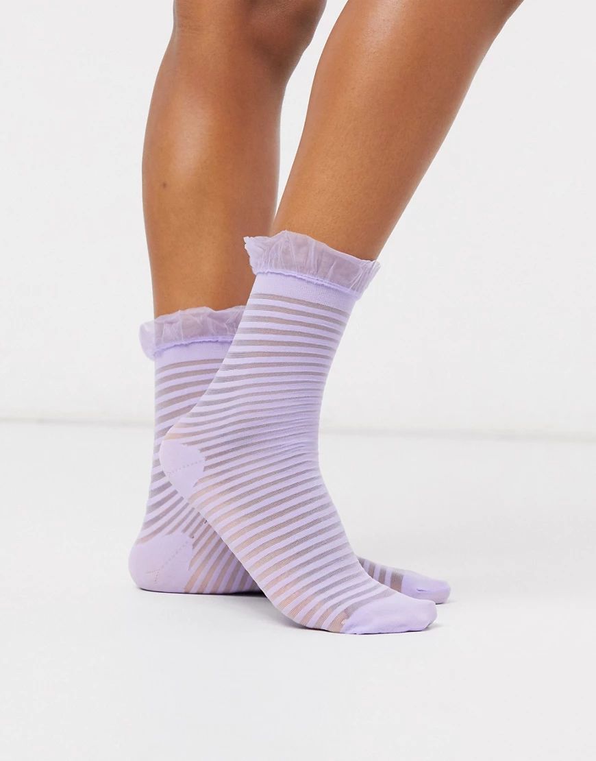 Gipsy sheer mesh ankle socks in lilac-Purple | ASOS (Global)
