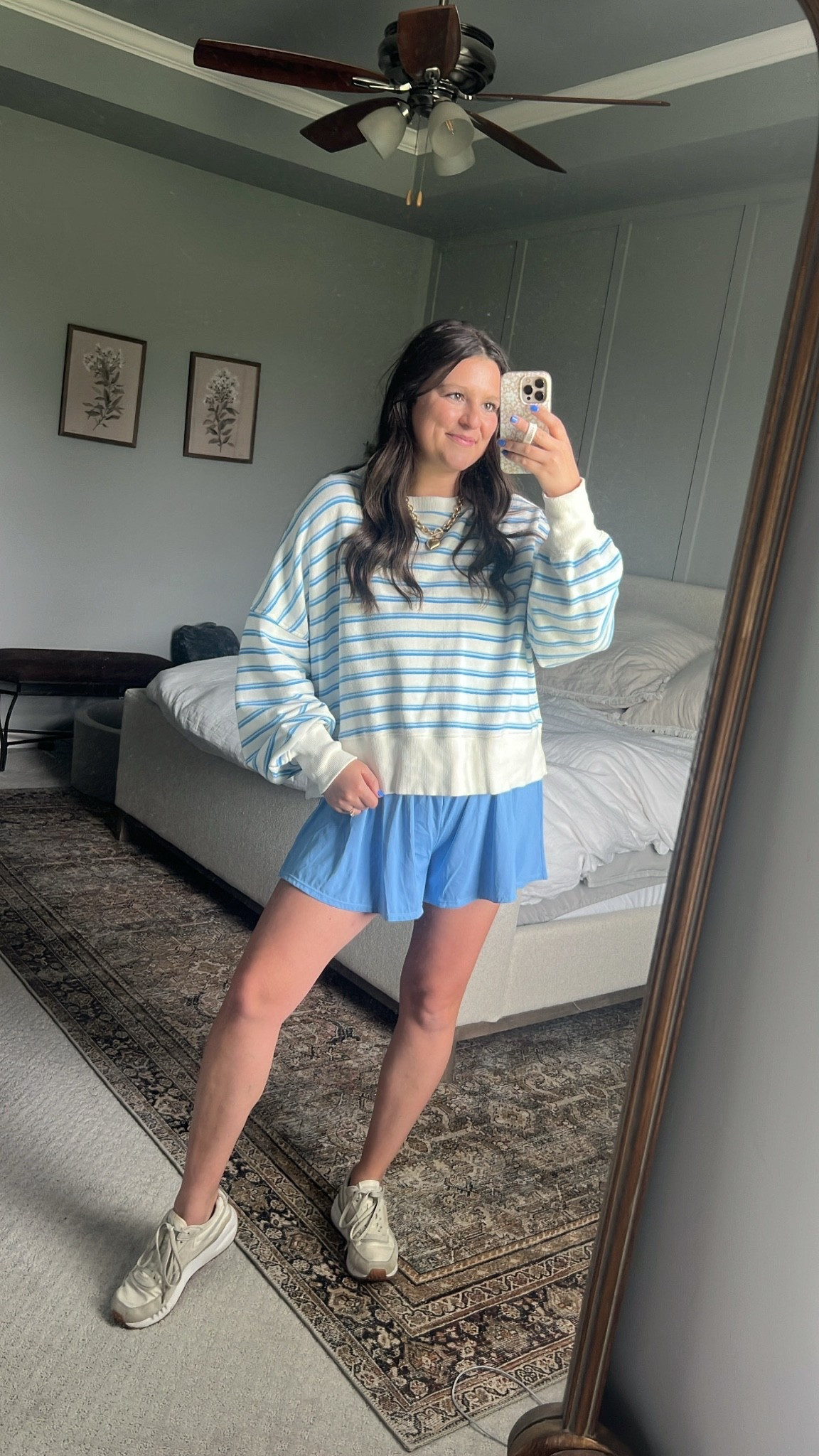 Obsessed with this comfy mom outfit. The blue is so pretty! These tactics shorts are also a fave!! Feel so similar to aerie but for under $20! Size M in both top and shorts, tts.

Comfy cute / comfy but cute / casual comfy / comfy outfit / casual outfit / matching set / stripes / stripe matching set / SAHM outfit / mom outfit / comfy mom outfit / mom style / everyday outfit / Amazon / affordable fashion / easy outfit / effortlessly cute / travel outfit / plane outfit / post Partum / summer outfit ideas / summer mom outfit / mom summer outfit / mom approved / athletic shorts / active shorts / mom active shorts / activewear / aerie shorts

#LTKmomlife #LTKootd
