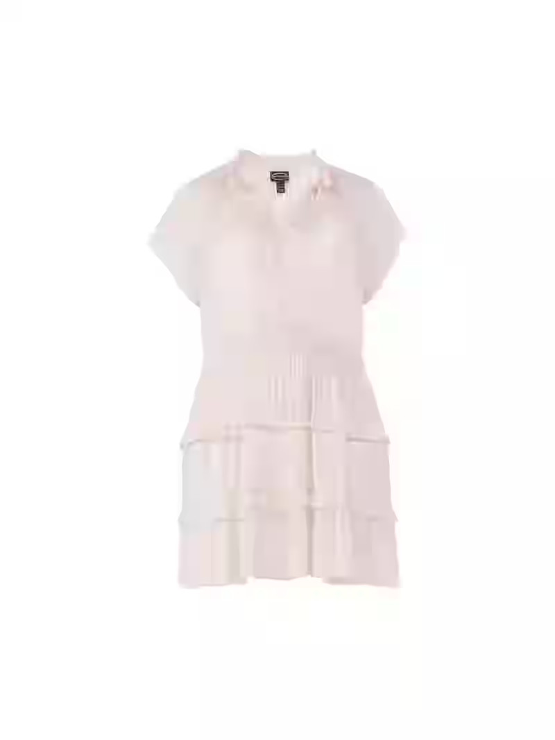 Scoop Women's Satin Mini Ruffle Dress with Cap Sleeves, Sizes XS-4X - Walmart.com | Walmart (US)