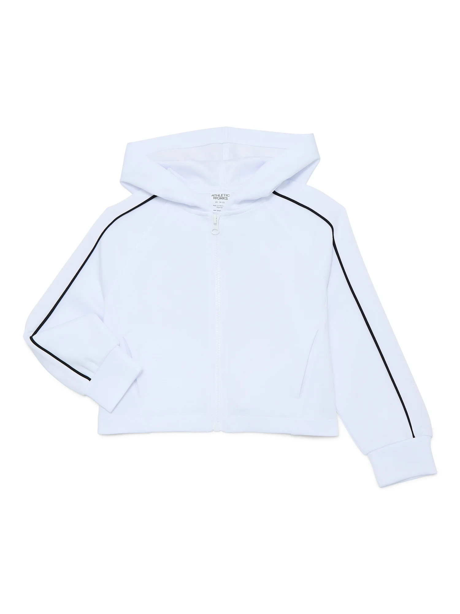 Athletic Works Girls Active Scuba Knit Hooded Zip Top, Sizes 4-18 | Walmart (US)