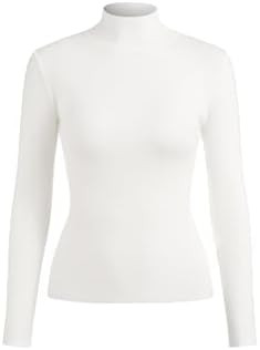 CIDER Women’s Mock Turtleneck Tops Long Sleeve High Neck Knit Solid T Shirts Sweaters | Amazon (US)