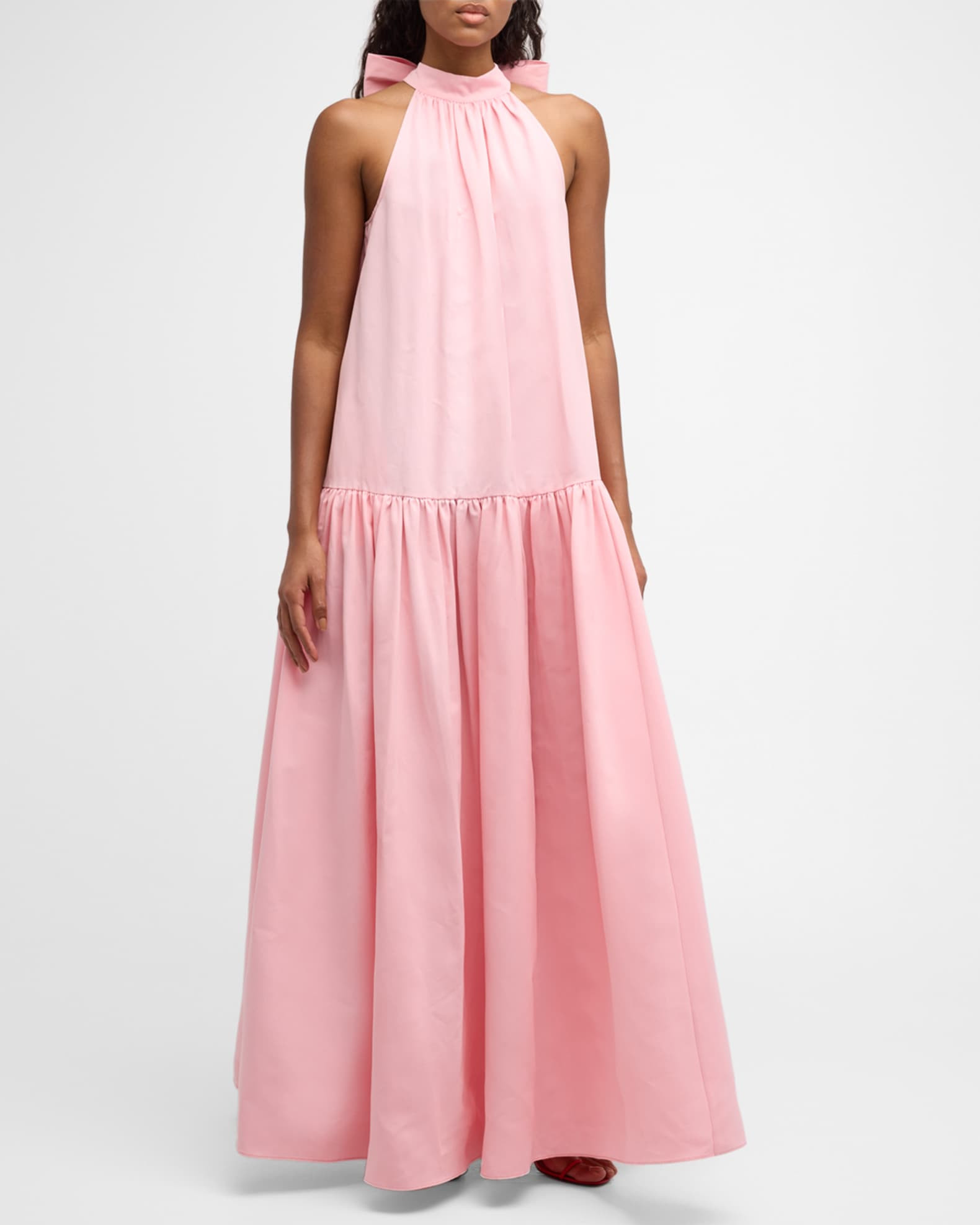 Marlowe Neck-Tie Tiered Maxi Dress | Neiman Marcus