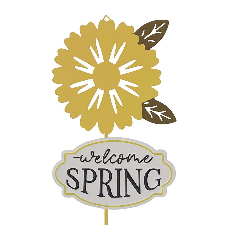 Way to Celebrate Spring 18" Metal Yellow Daisy Mini Yard Stake | Walmart (US)