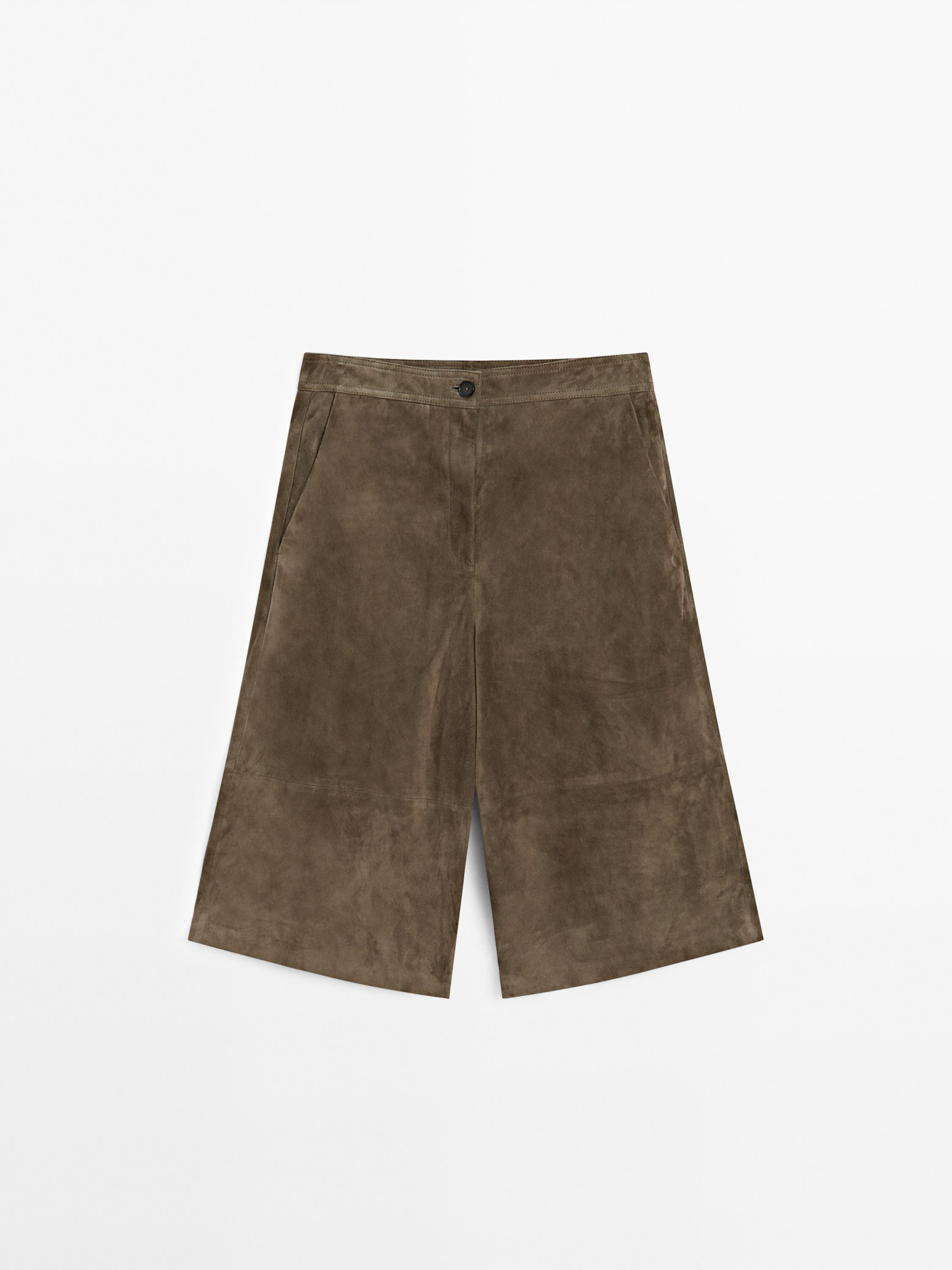 Long suede leather Bermuda shorts · Mole Brown · Bags And Backpacks | Massimo Dutti | Massimo Dutti UK