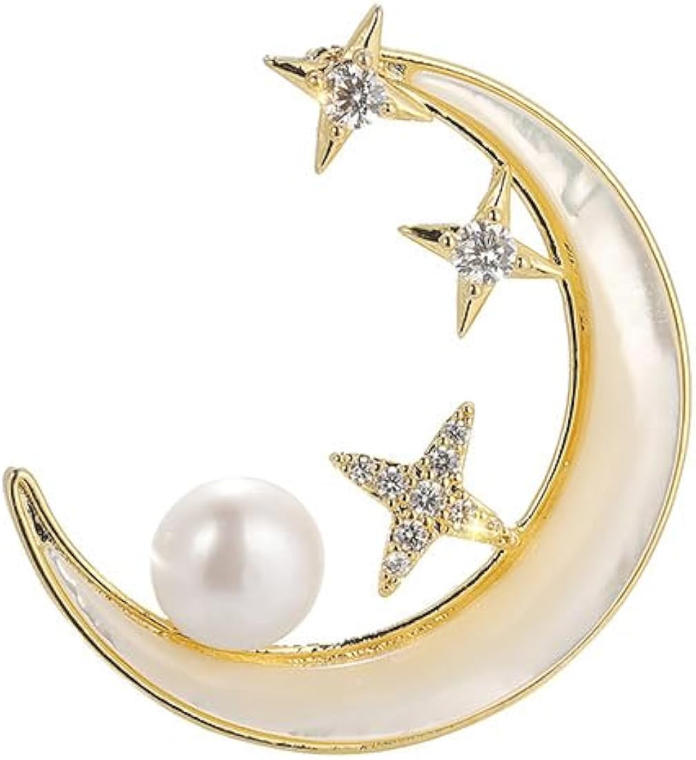 EMEGCY Star Brooches Pin Planet Brooch Airplane Rhinestone Brooch 18K Gold Plated Lapel Pin Birth... | Amazon (US)
