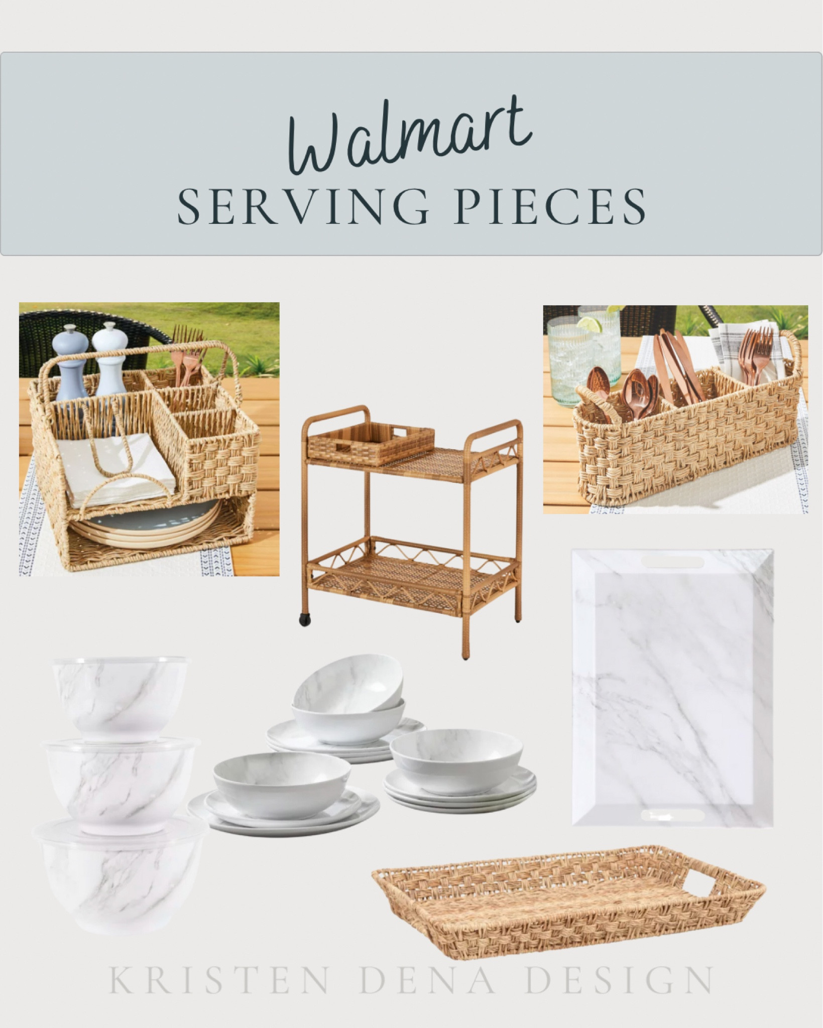 Classic and durable pieces for entertaining that are perfect for outside because they are treated rattan and melamine. Summer ☀️ ready and year round useful!

#LTKhome