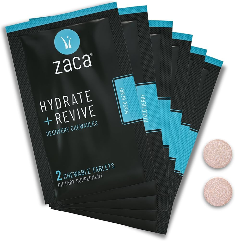 Zaca Recovery Chewable Supplement | Hydrate + Revive | Party, Travel, Exercise & Altitude | Sugar... | Amazon (US)
