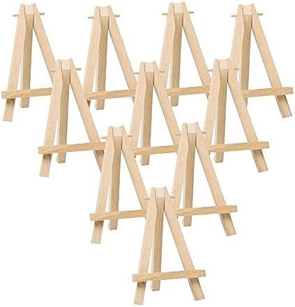 Mayitr 10pcs Mini Wooden Artist Easel Triangle Cards Stand Display Wedding | Amazon (US)
