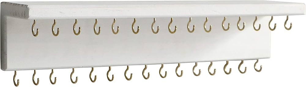 SANY DAYO HOME Jewelry Organizer with 30 Hooks and Cosmetics Shelf, 15 x 3 x 4 inches Wall Mounte... | Amazon (US)