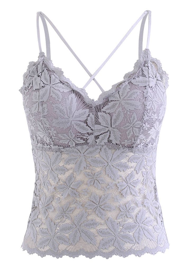Blossom Lace Cami Bustier Top in Lilac | Chicwish