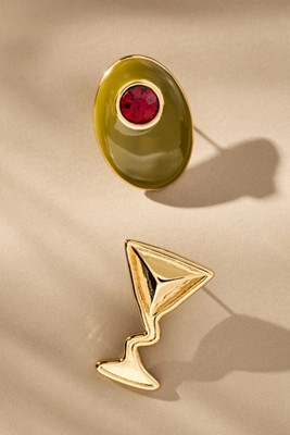 Frasier Sterling Olive & Martini Glass Post Earrings | Anthropologie (US)