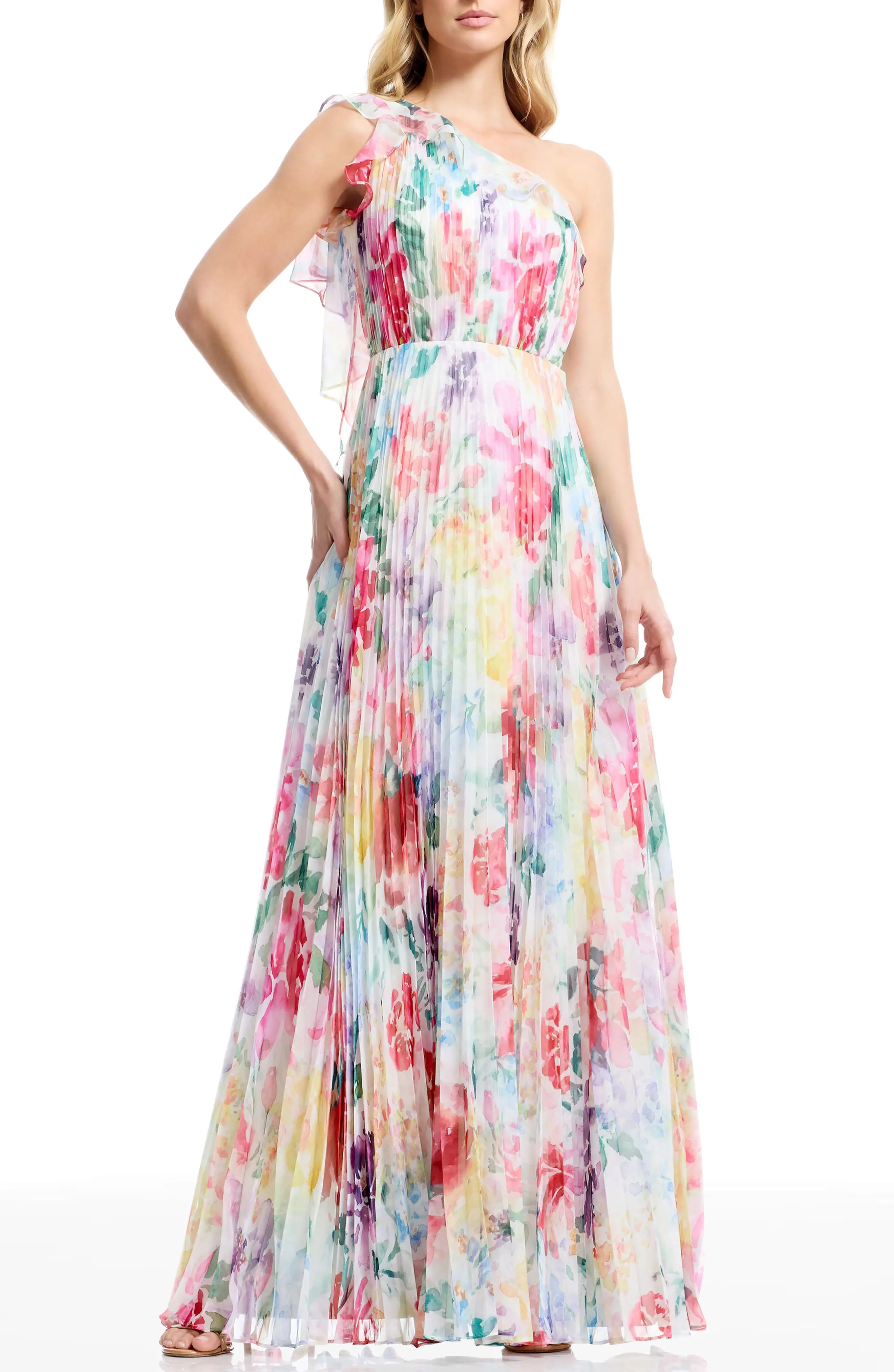 Leandra One-Shoulder Chiffon Gown (Women) | Nordstrom | Nordstrom