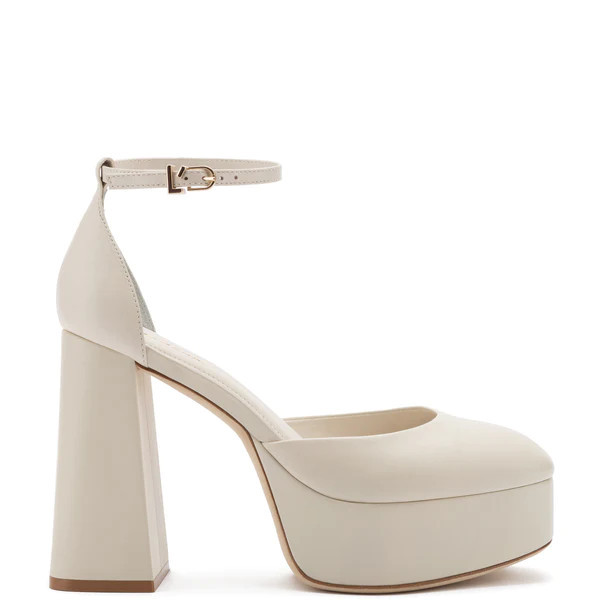 Ari Pump In Ivory Leather | Larroude