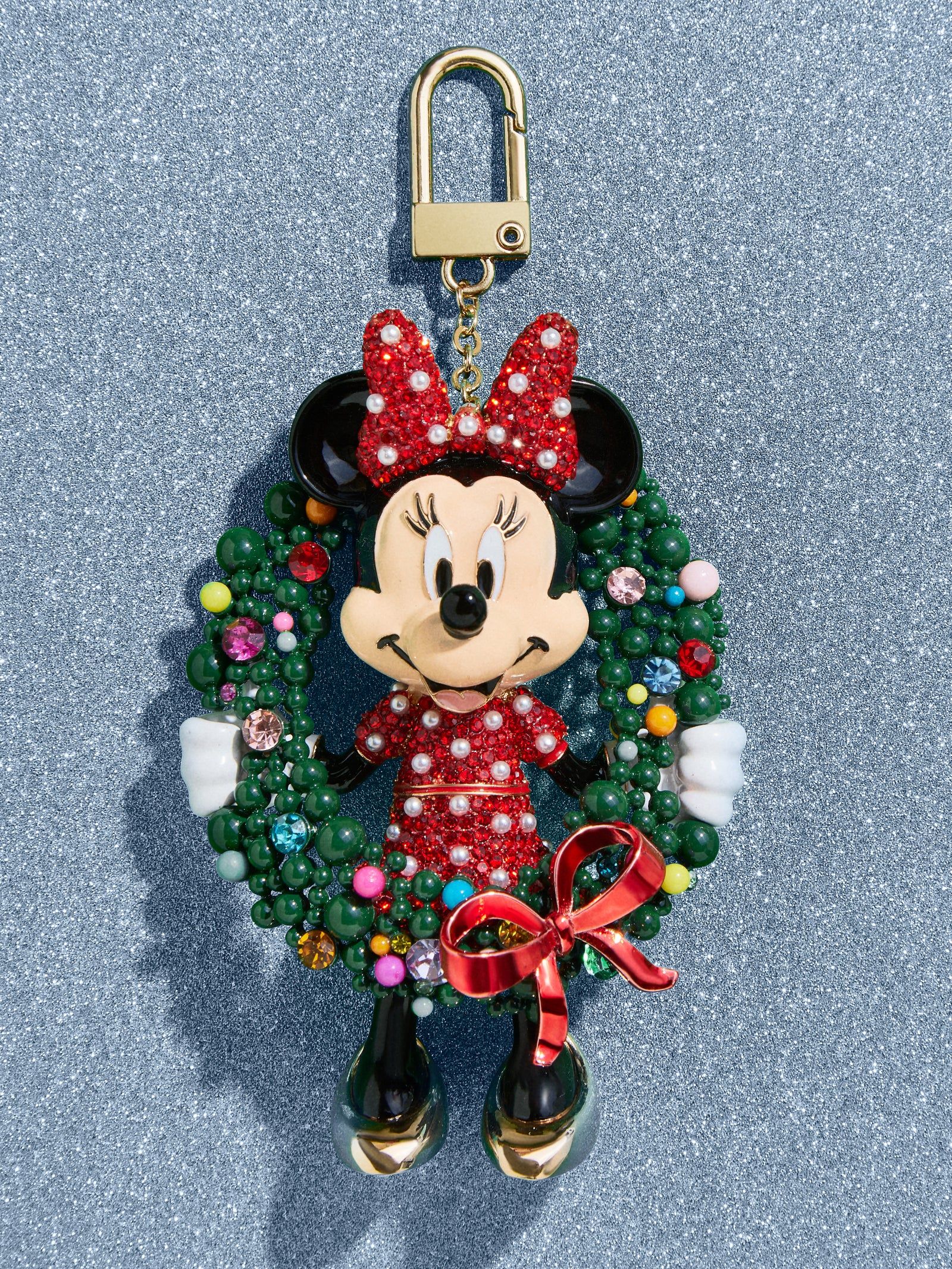 Minnie Mouse Holiday Welcome Wreath Disney Bag Charm - Minnie Mouse Holiday Wreath | BaubleBar (US)