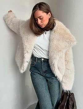 Gihuo Women's Faux Fur Jacket Winter Long Sleeve Fluffy Lapel Furry Shaggy Jacket Coat | Amazon (US)