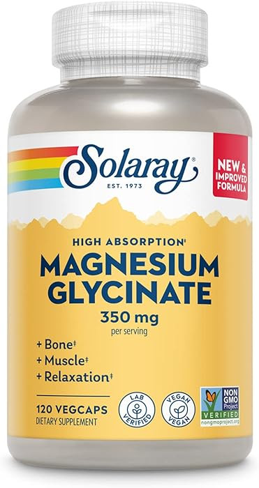 SOLARAY Magnesium Glycinate Capsules, Chelated Magnesium Bisglycinate w/BioPerine, Higher Absorpt... | Amazon (US)