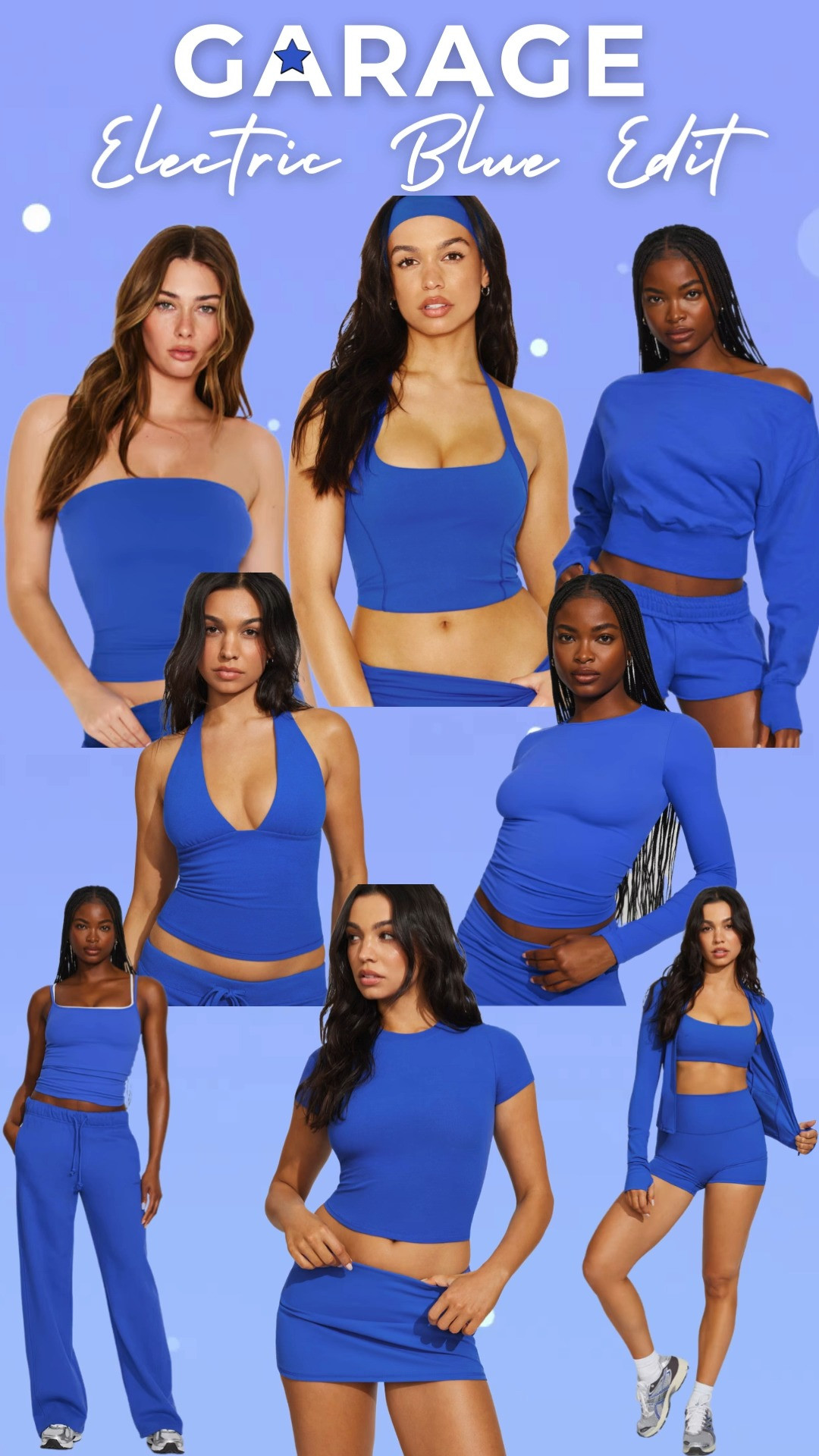 ⚡️@Garage Clothing Electric Blue Edit 🩵 

Electric blue is one of the biggest trending colors right now, and this GARAGE electric blue collection is the perfect bold pop for a spring wardrobe upgrade. These pieces are flattering, sporty, and easy to mix and match for everything from casual everyday outfits to elevated athleisure looks.

This electric blue / cobalt blue / bright blue monochrome edit makes styling effortless while still looking bold and put together.

Featured pieces:
• GARAGE Strapless Tube Top
• GARAGE Halter Tank Top
• GARAGE Long Sleeve Fitted Top
• GARAGE Off Shoulder Sweatshirt
• GARAGE Lounge Shorts
• GARAGE Jogger Sweatpants
• GARAGE Cropped Tee
• GARAGE Mini Skirt
• GARAGE Sporty Two-Piece Set

Why I love this edit:
• bold electric blue trending color
• flattering fitted basics
• easy mix-and-match outfits
• sporty lounge pieces
• comfortable everyday style

Perfect for:
• brunch outfits
• elevated athleisure looks
• yoga outfits
• pilates outfits
• travel outfits
• airport outfits
• casual everyday outfits
• spring and summer outfits

↓ Shop the GARAGE Electric Blue Edit here 💙 

 

#LTKTravel #LTKSpringSale #LTKActive