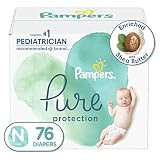 Diapers Newborn/Size 0 (<10 lb), 76 Count - Pampers Pure Protection Disposable Baby Diapers, Hypoall | Amazon (US)