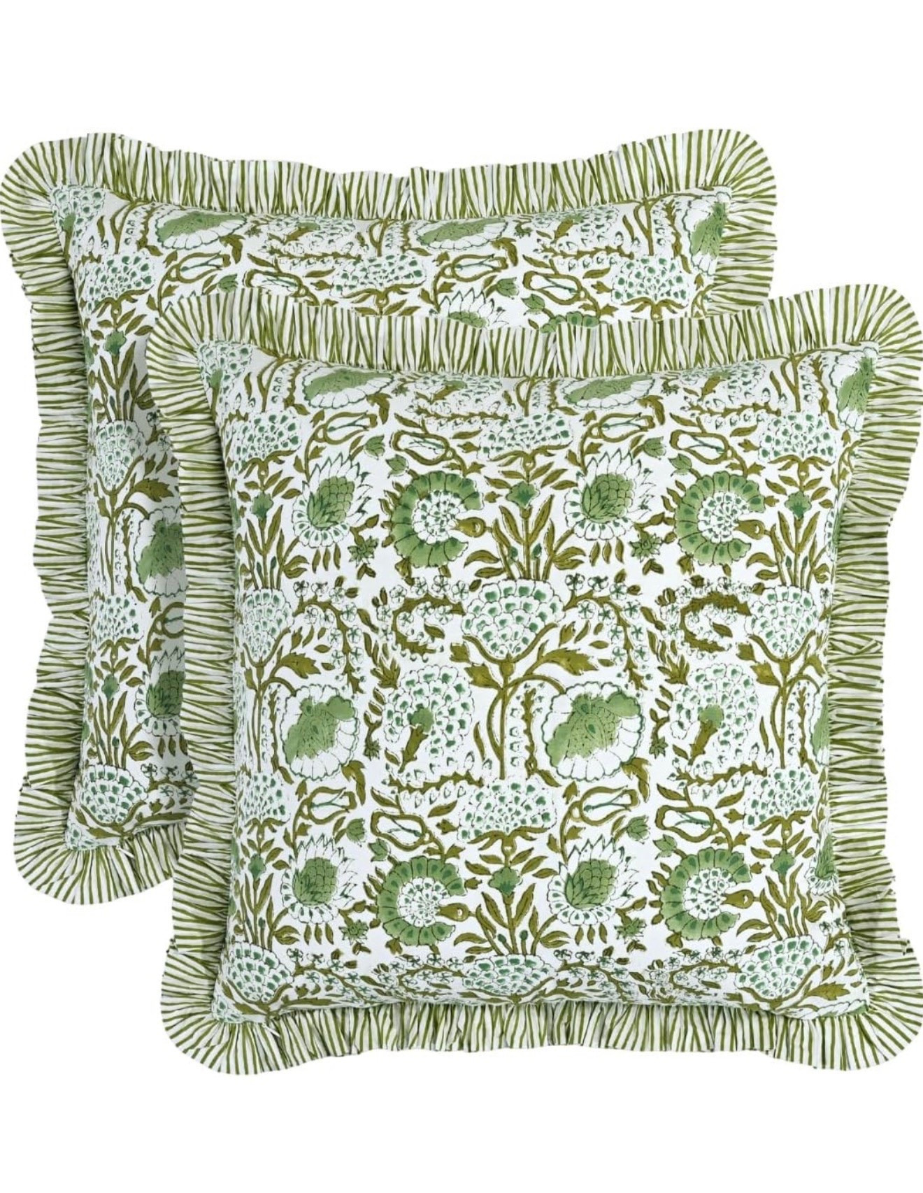 Green Floral Ruffle Pillow Covers 🌿

These Amazon floral pillow covers are such a pretty way to bring a fresh, collected look to your home! 💚🌸 The block-print-inspired pattern, soft green palette, and ruffled edges add the perfect touch of charm to a sofa, bed, or accent chair. They’re an easy, budget-friendly way to refresh your space for the fall transition without changing everything. 🏡✨

Amazon home finds, green floral pillows, ruffle pillow covers, block print home decor, cottage-inspired decor, preppy home decor, feminine home accents, affordable home decor, cozy living room ideas.

#LTKOver40 #LTKSeasonal #LTKmomlife