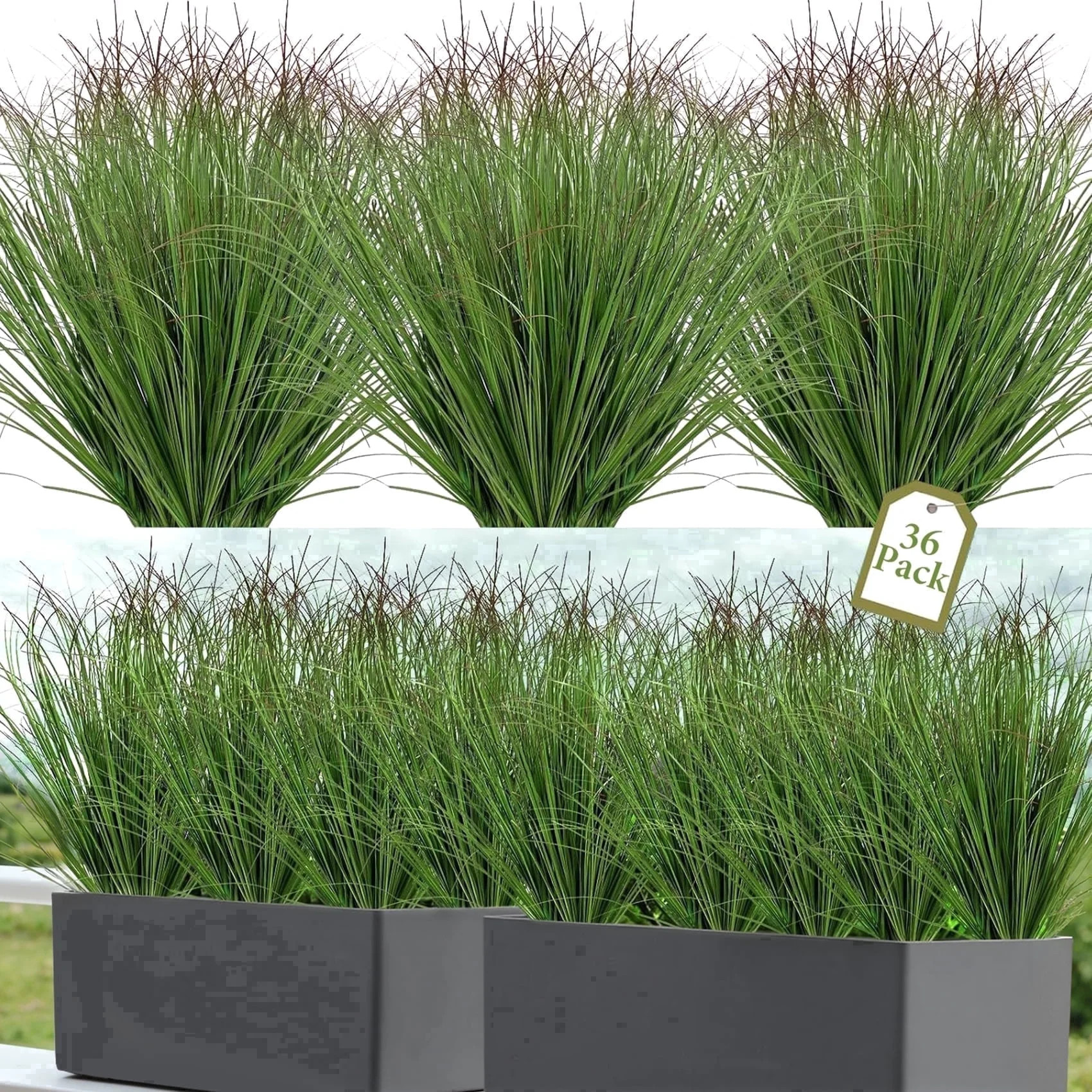 AcerichFad Artificial Plants Grass, 36 Bundles Fake Greenery Stems Faux Tall Grass Plants for Out... | Walmart (US)