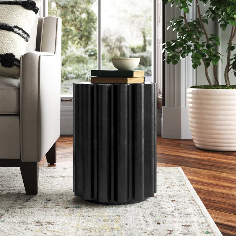 Black Melati Concrete End Table | Wayfair North America