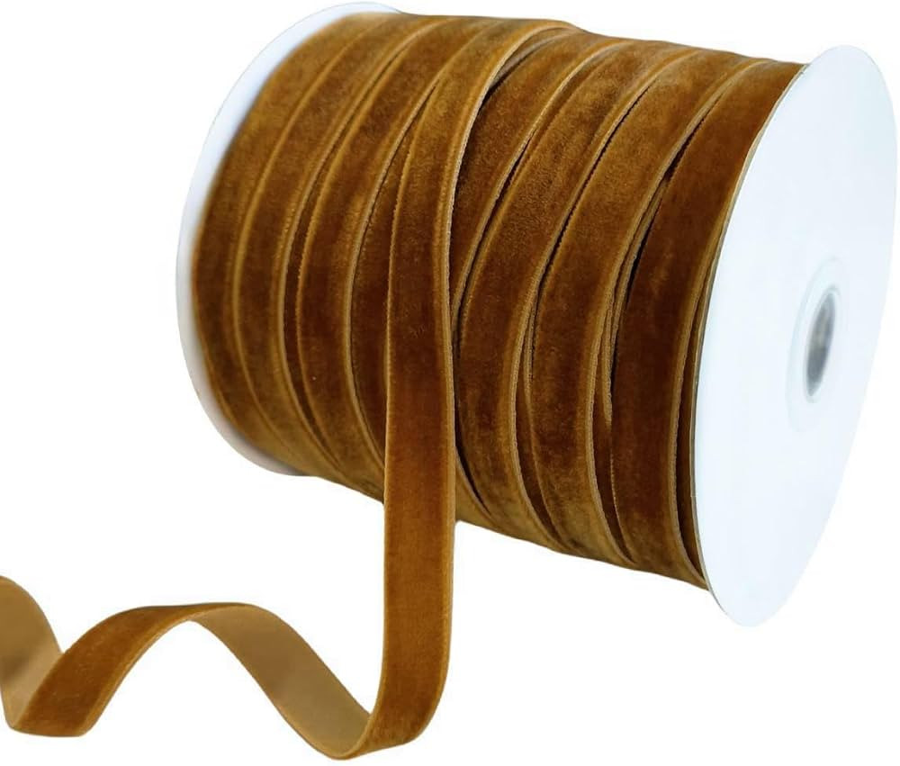 Abbaoww 50 Yards Brown Velvet Ribbon 3/8 Inch for Gift Wrapping Wedding Decoration DIY Project (B... | Amazon (CA)