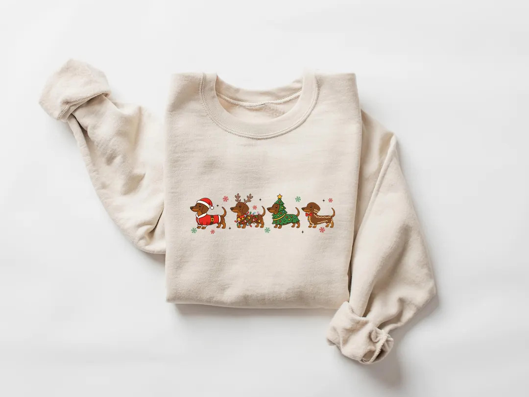 Dachshund Christmas Sweatshirt, Wiener Dog Holiday Shirt, Dog Lover Gift ,holiday Sweater, Cute C... | Etsy (US)