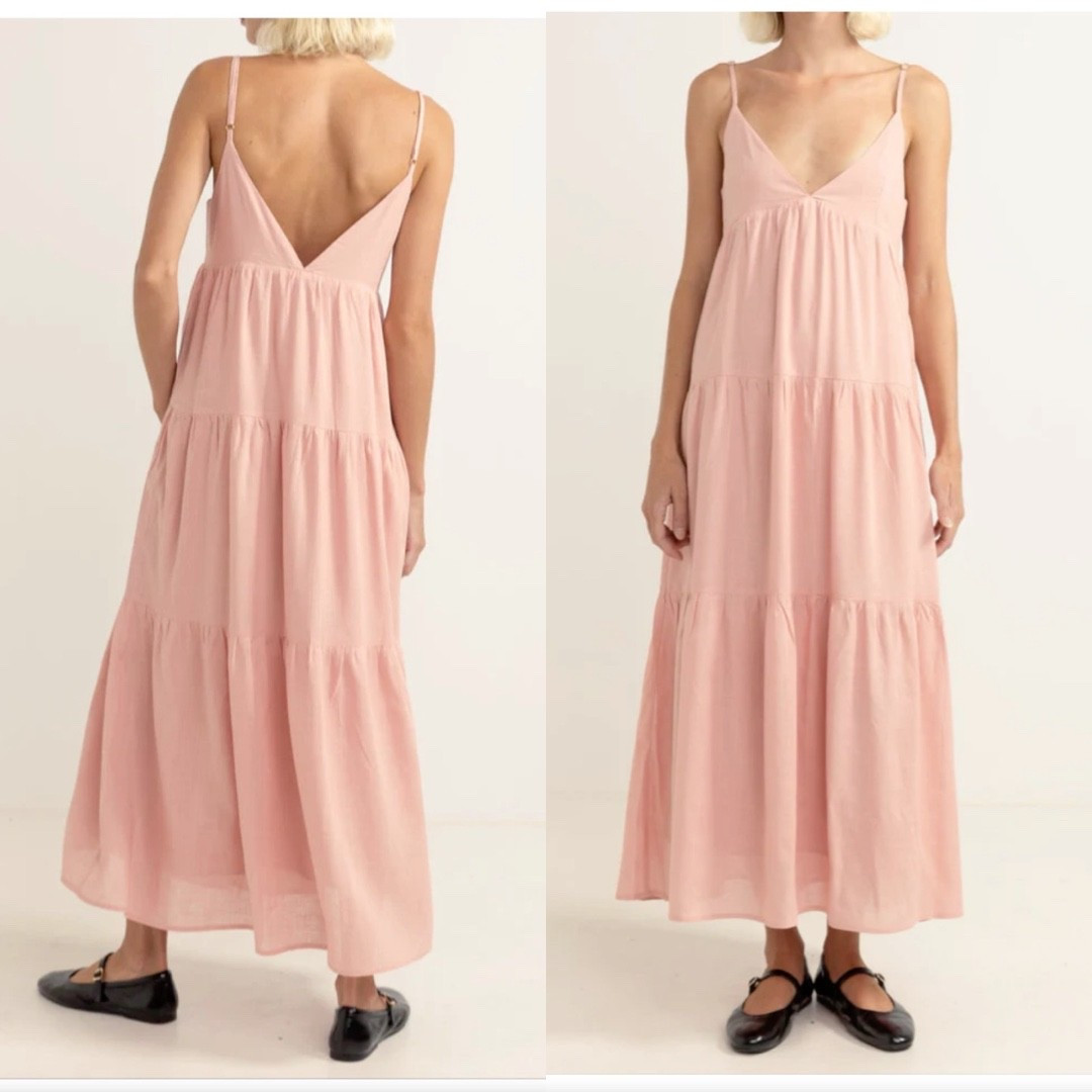 SUCH a cute option for multiple occasions! Flattering on any body type, I’m especially loving the “v” in the back and this soft pink color 🫶 

#LTKSeasonal #LTKStyleTip