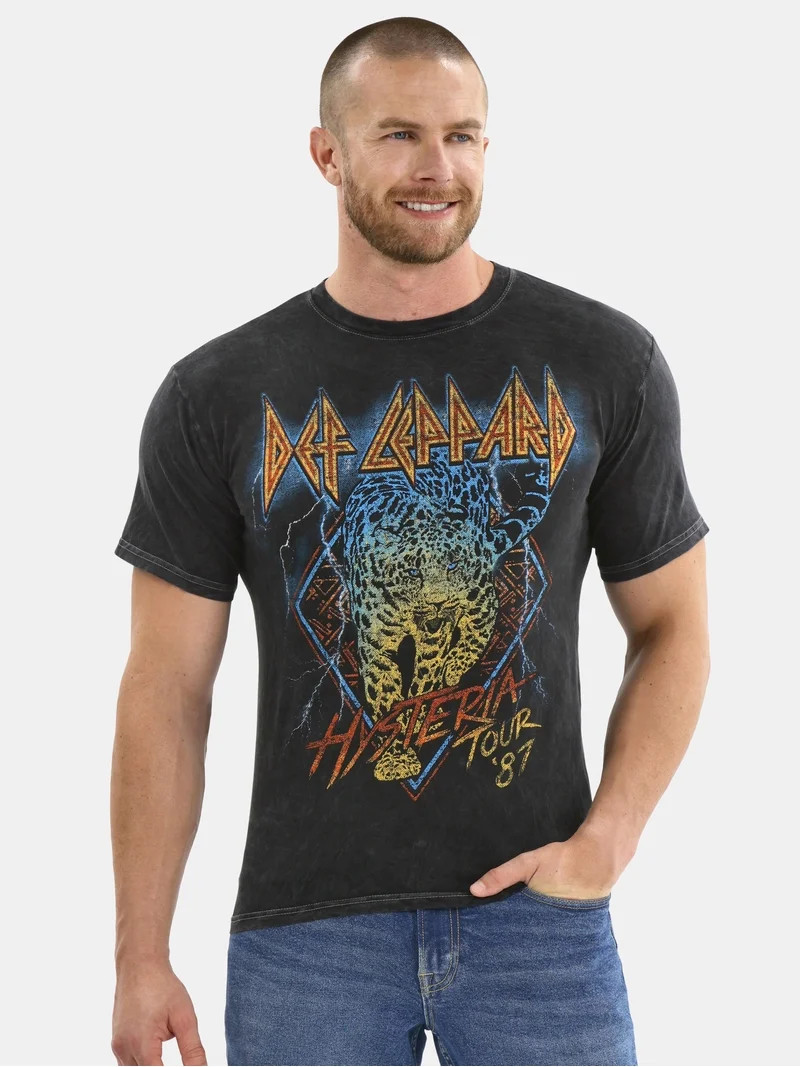 Def Leppard Men's and Big Men's Graphic Band Tee, Sizes S-3XL | Walmart (US)