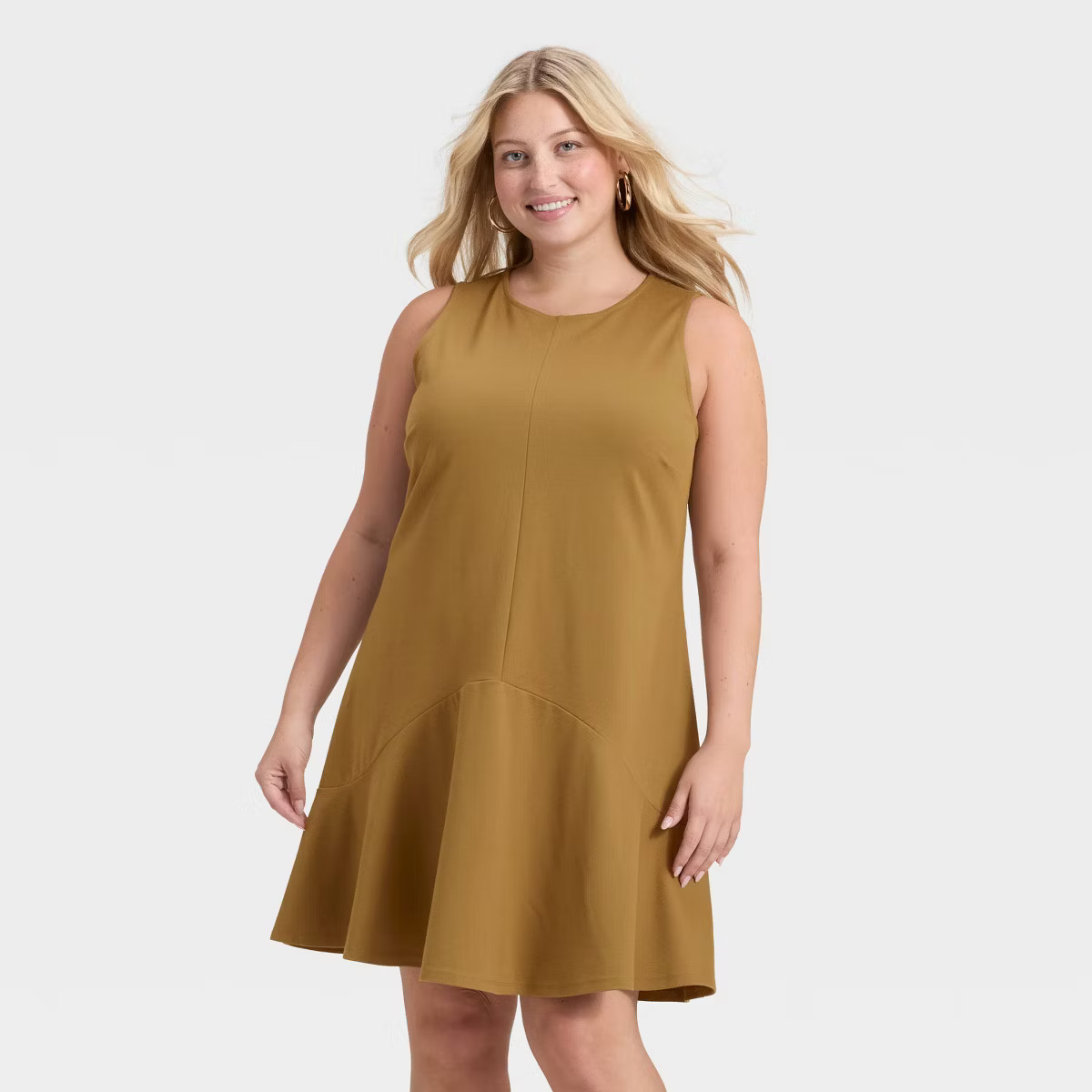 Women's Seam Detail Ponte Knit Flounce Mini Dress - A New Day™ | Target