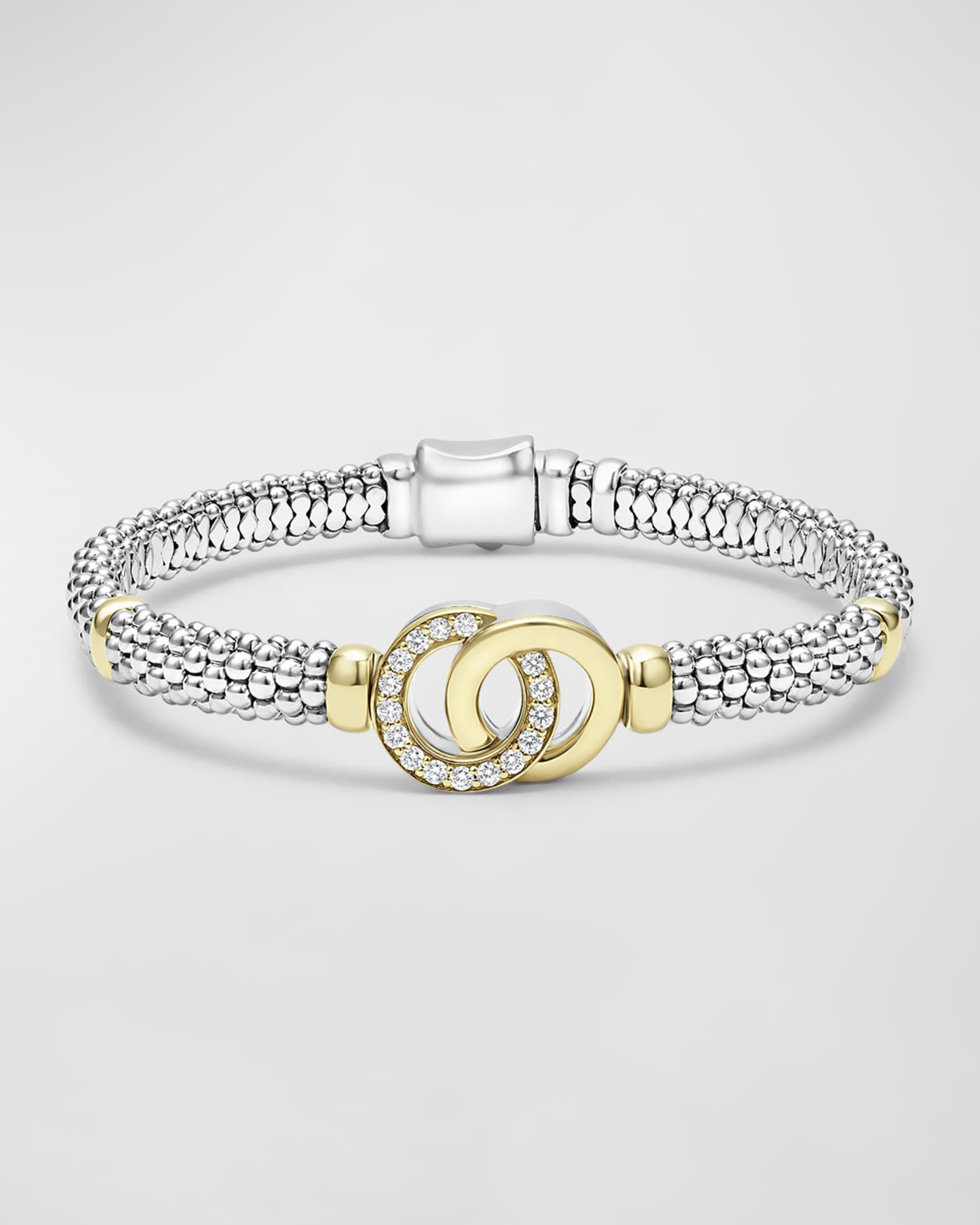 Sterling Silver and 18K Signature Caviar  Bracelet, 6mm | Neiman Marcus