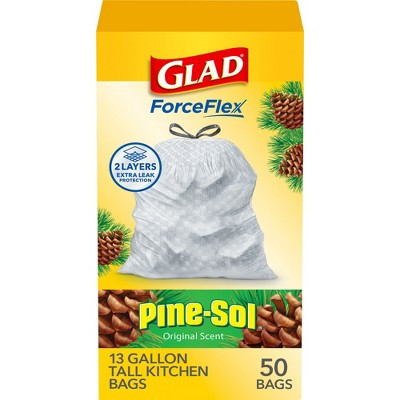 Glad ForceFlex Drawstring Trash Bags - Pinesol - 13gal/50ct | Target