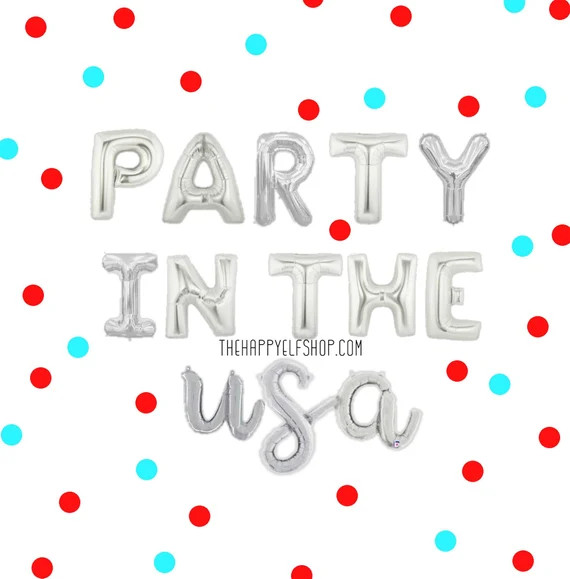 16" Party in the USA balloons/banner. Fourth of july balloons. American pride  balloons. patrioti... | Etsy (US)