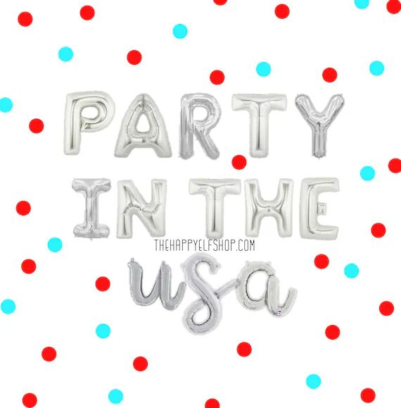 16" Party in the USA balloons/banner. Fourth of july balloons. American pride  balloons. patrioti... | Etsy (US)
