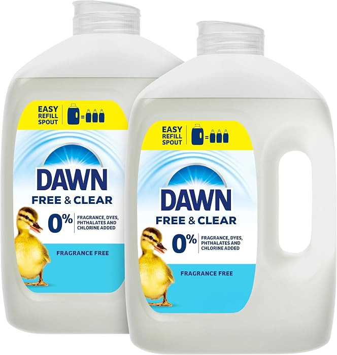 Dawn Free & Clear Refill Jug Dish Soap, Dishwashing Liquid, Tough Grease Removal, Unscented, 51.5... | Amazon (US)