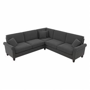 Coventry 99W L Shaped Sectional in Charcoal Gray Herringbone Fabric | Homesquare